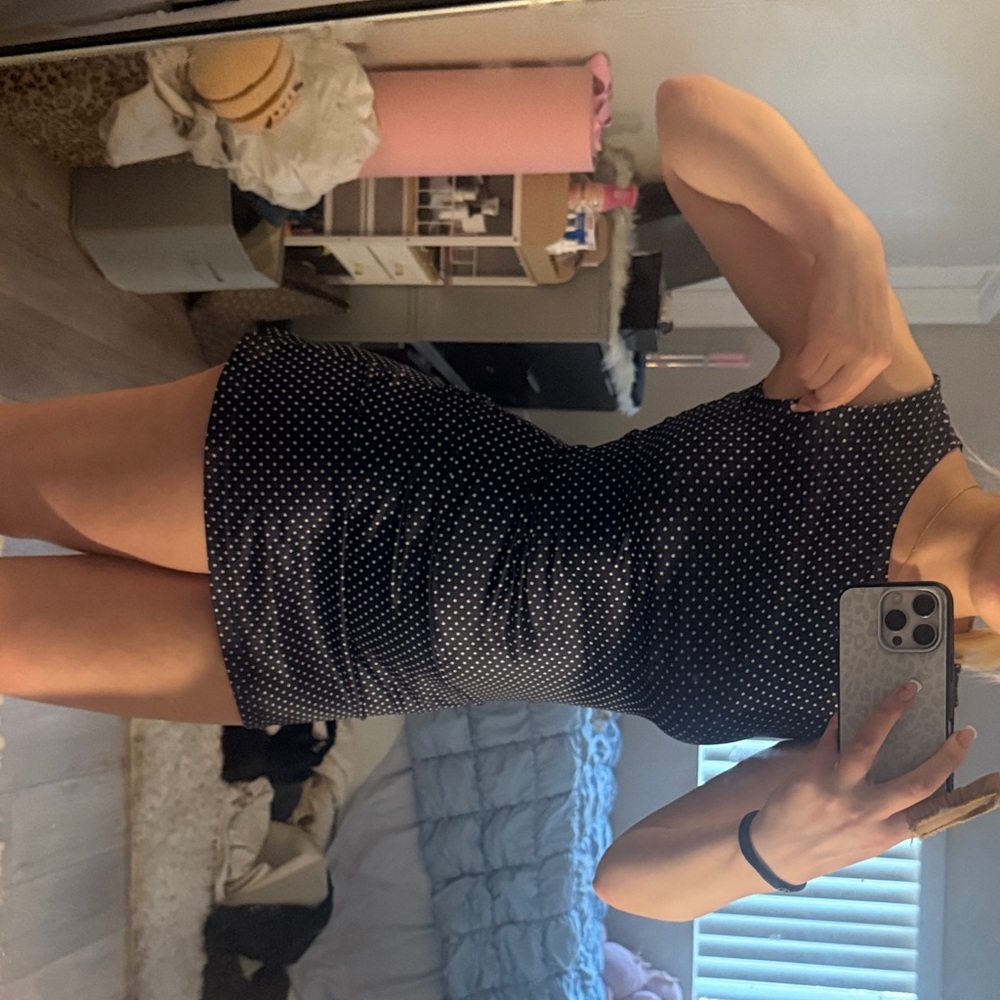 Black Polka Dot Mini Dress